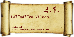 Lénárd Vilmos névjegykártya