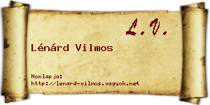 Lénárd Vilmos névjegykártya