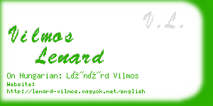 vilmos lenard business card